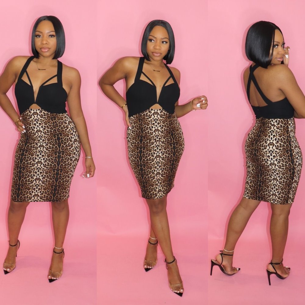 Watch Me Work Sexy Cheetah Print Dress - BOUTIQUE